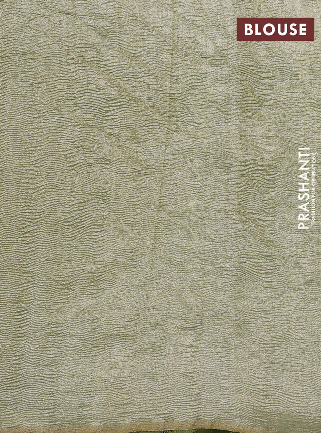 Munga silk saree beige and multi colour with allover zari woven stripes pattern in borderless style