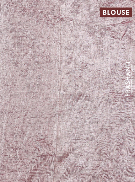 Munga silk saree multi colour and peach pink with allover rangart weaves in borderless style