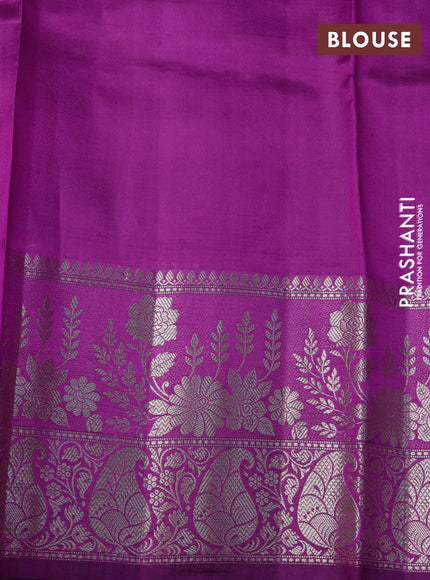 Banarasi poona silk saree lavender and purple with silver & gold zari woven buttas and rich zari woven border