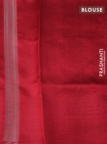 Banarasi poona silk saree cs blue with silver zari woven buttas and silver zari woven border