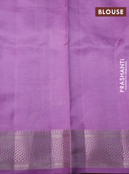 Banarasi poona silk saree violet and lavender with allover thread & zari floral weaves and zari woven border
