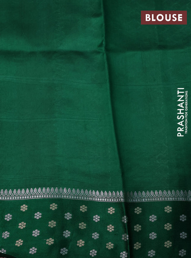 Banarasi poona silk saree red with silver zari woven buttas and zari woven border