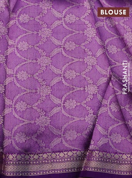 Banarasi poona silk saree dark pink with zari woven buttas and zari woven border