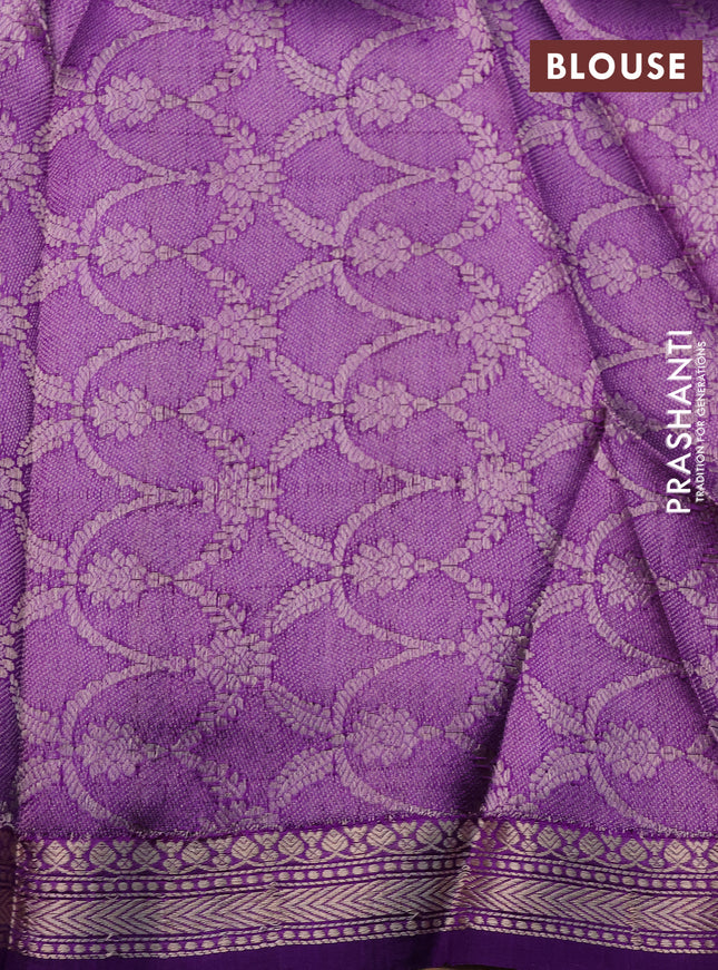 Banarasi poona silk saree dark pink with zari woven buttas and zari woven border