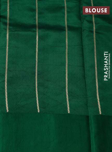 Banarasi poona silk saree green with zari woven buttas and zari woven butta border