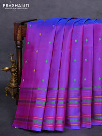 Pure soft silk saree dual shade of purple with thread woven buttas and thread woven border
