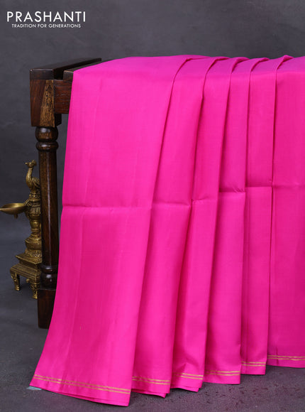 Pure soft silk saree pink and black with plain body and hand painted kalamkari pallu