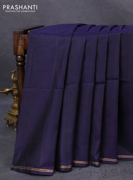 Pure soft silk saree navy blue and cs blue with plain body and hand painted kalamkari pallu