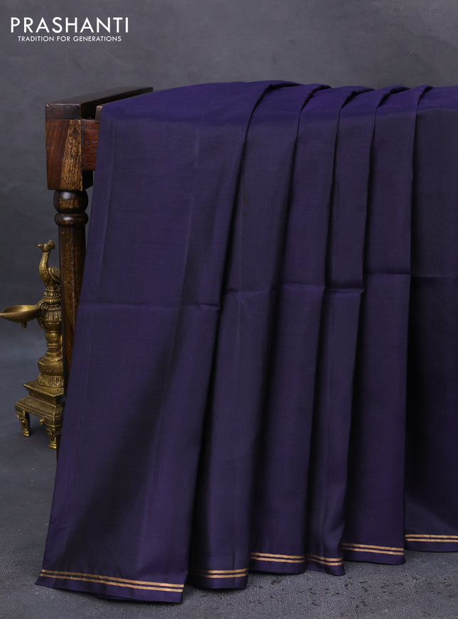 Pure soft silk saree navy blue and cs blue with plain body and hand painted kalamkari pallu