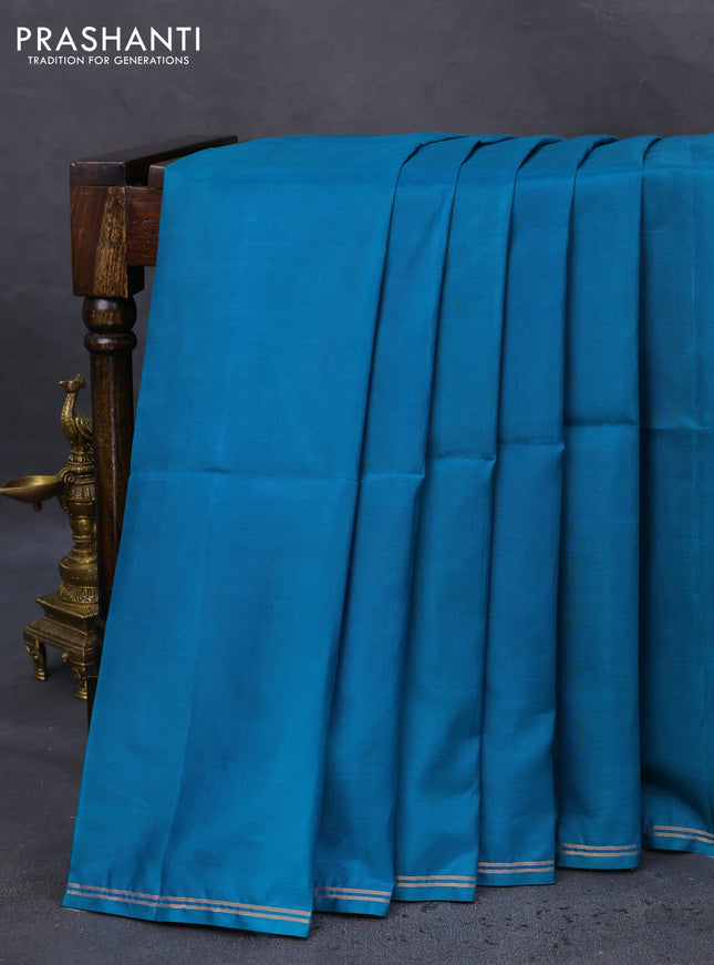 Pure soft silk saree dual shade of teal and maroon with plain body and hand painted kalamkari pallu