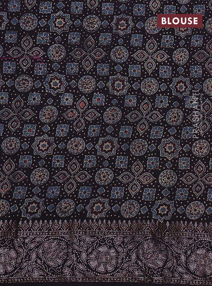 Chiniya silk saree pink and deep jamun with plain body and woven border