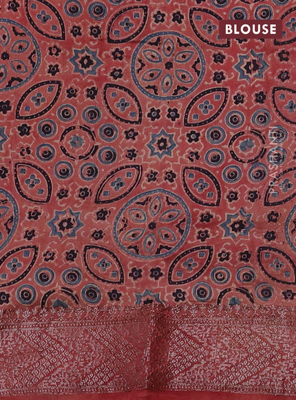 Chiniya silk saree green and maroon with plain body and woven border