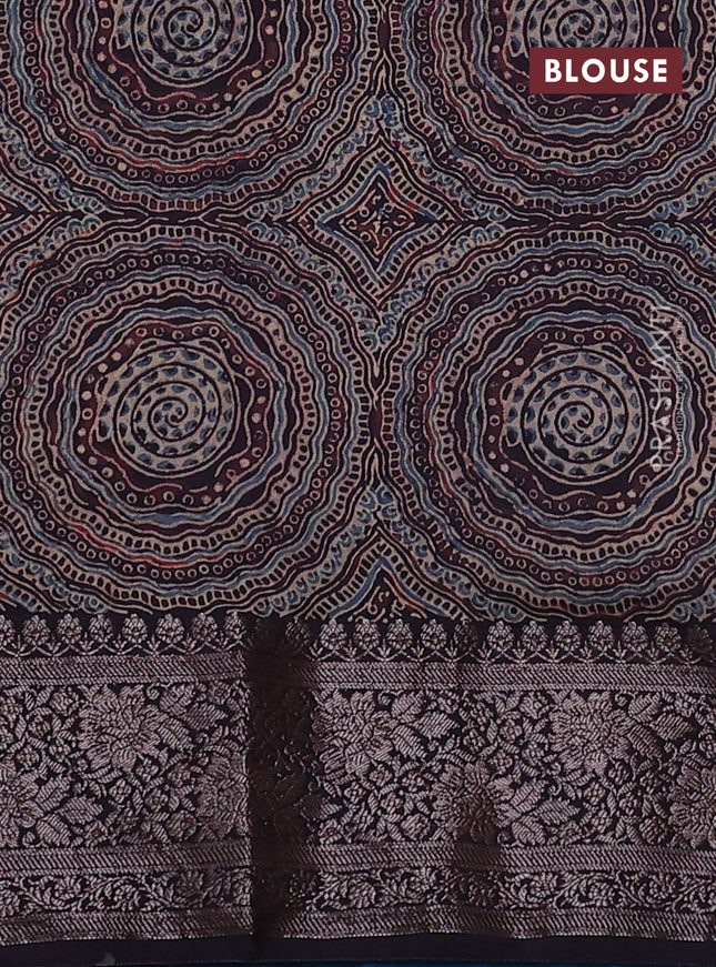 Chiniya silk saree cs blue and deep jamun with plain body and woven border