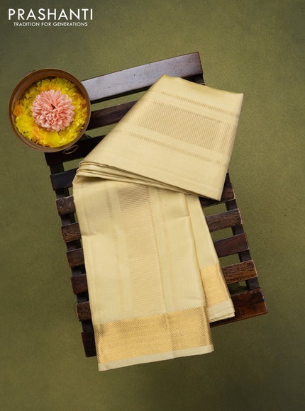 9x5 Pure silk dhoti and matching shirt bit gold with zari woven border