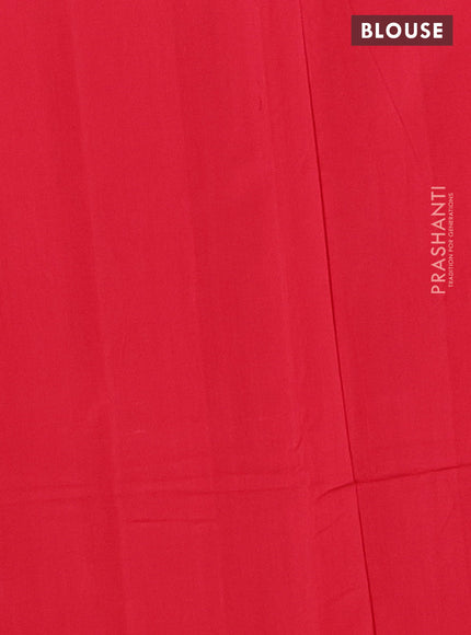 Ikat cotton saree cream and red with allover ikat weaves and simple border