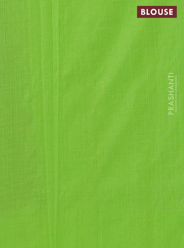 Ikat cotton saree black and light green with allover ikat butta weaves and long ikat woven border