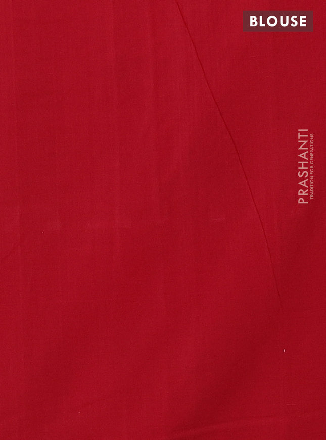 Ikat cotton saree black and red with allover ikat weaves and simple border