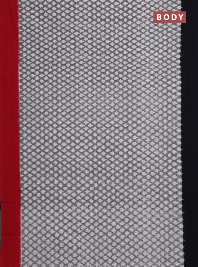 Ikat cotton saree grey with allover ikat weaves and ganga jamuna border