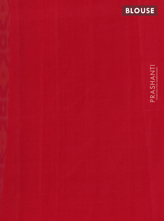 Ikat cotton saree blue and red with allover ikat weaves and simple border