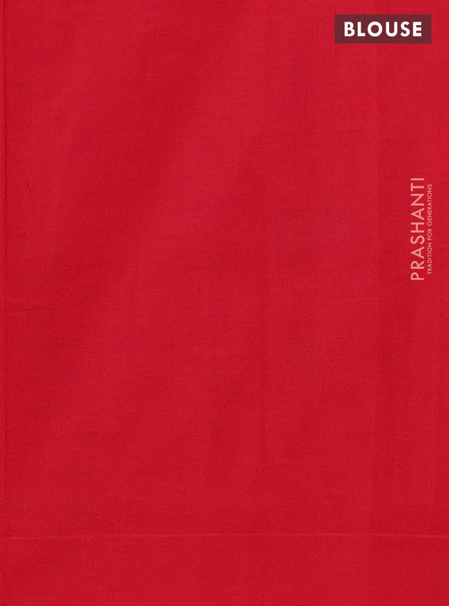 Ikat cotton saree grey and red with allover ikat weaves and simple border