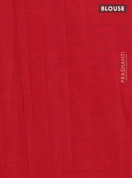 Ikat cotton saree black and red with allover ikat weaves and simple border