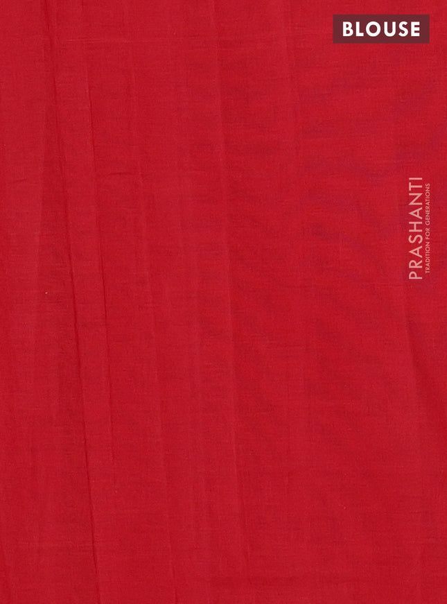 Ikat cotton saree black and red with allover ikat weaves and simple border