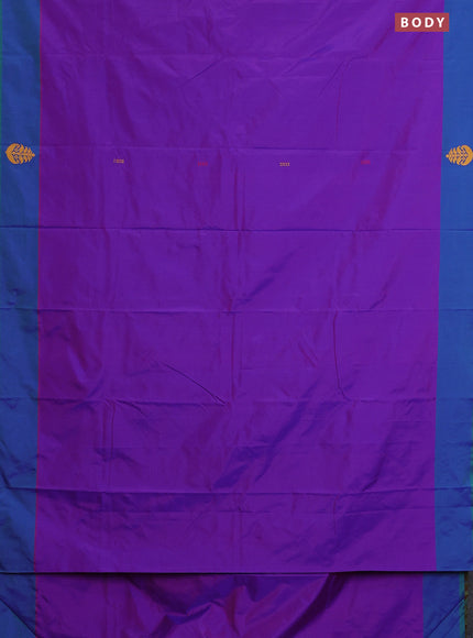Arani semi silk saree purple and red with thread woven buttas and thread woven butta border