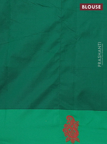 Arani semi silk saree purple shade and dual shade of green with thread woven buttas and thread woven butta border