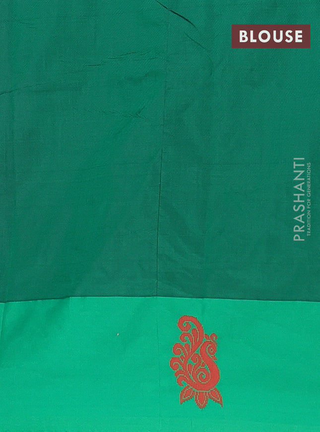 Arani semi silk saree magenta pink and dual shade of green with thread woven buttas and thread woven butta border