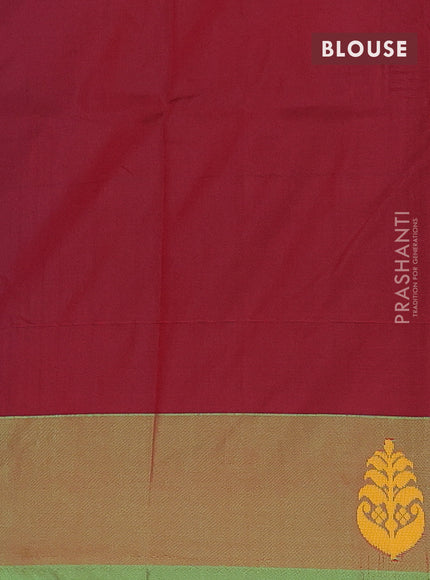 Arani semi silk saree cs blue and maroon with thread woven buttas and thread woven butta border