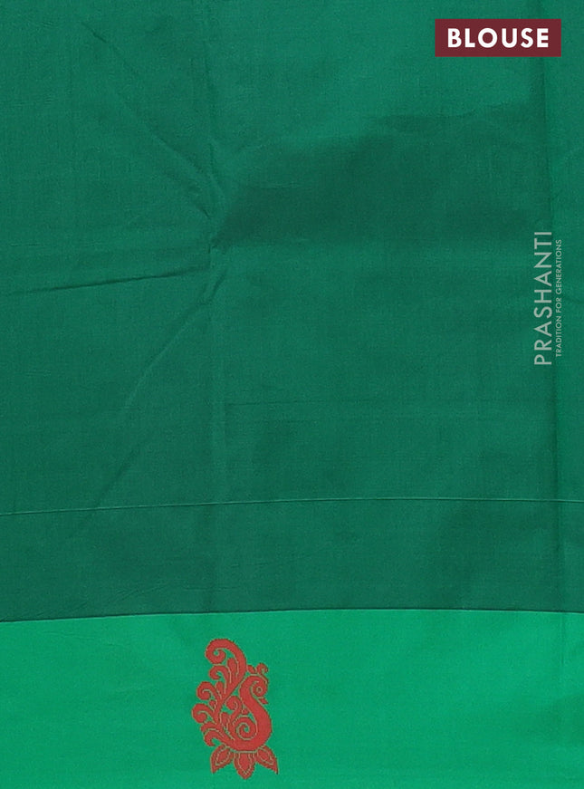 Arani semi silk saree purple shade and green with thread woven buttas and thread woven butta border