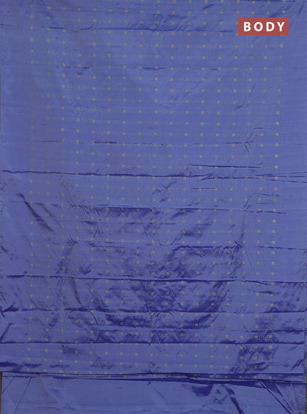 Arani semi silk saree blue with allover zari weaves in borderless style