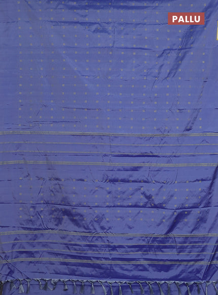 Arani semi silk saree blue with allover zari weaves in borderless style