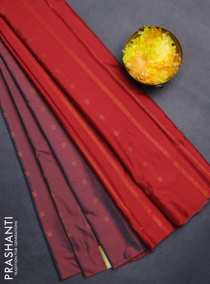 Arani semi silk saree maroon with allover zari weaves in borderless style