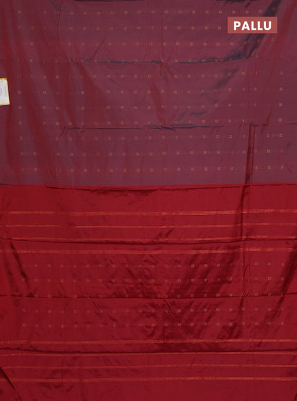 Arani semi silk saree maroon with allover zari weaves in borderless style