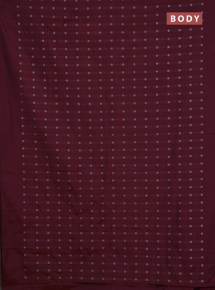 Arani semi silk saree deep maroon with allover zari weaves in borderless style