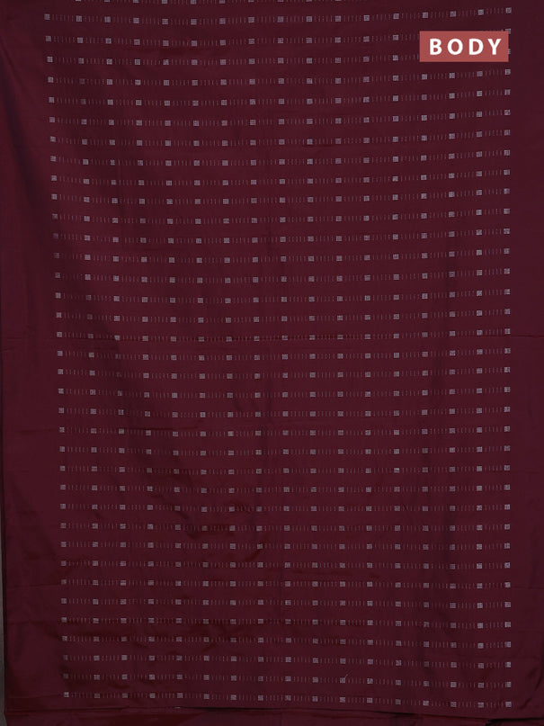 Arani semi silk saree deep maroon with allover zari weaves in borderless style