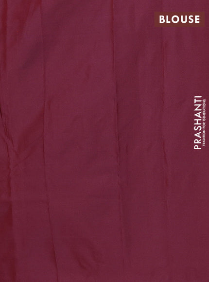 Arani semi silk saree deep maroon with allover zari weaves in borderless style