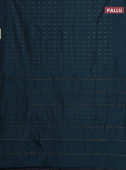 Arani semi silk saree peacock green with allover zari weaves in borderless style