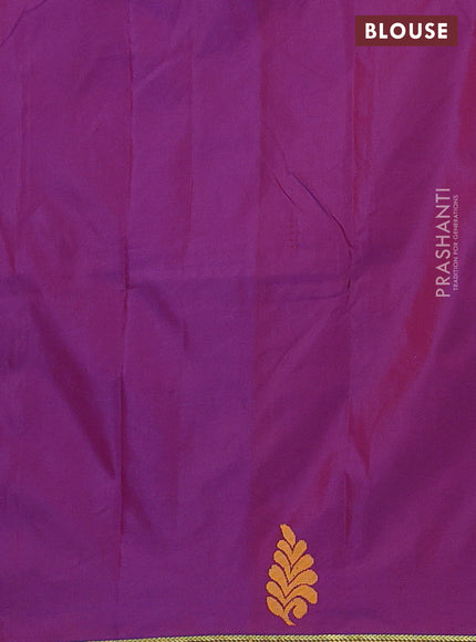 Arani semi silk saree dark blue and dual shade of maroon with thread woven buttas and piping border