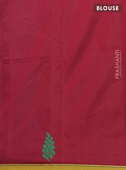 Arani semi silk saree cs blue and maroon with thread woven buttas and piping border