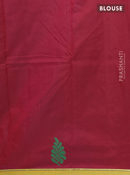 Arani semi silk saree blue and maroon with thread woven buttas and piping border