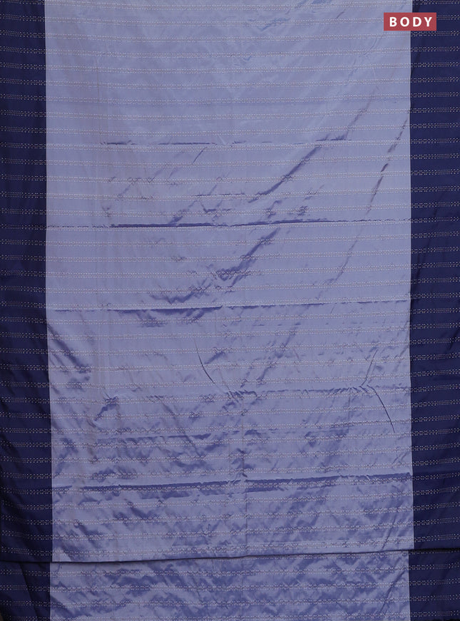 Arani semi silk saree bluish grey and blue with allover thread & zari weaves and woven border