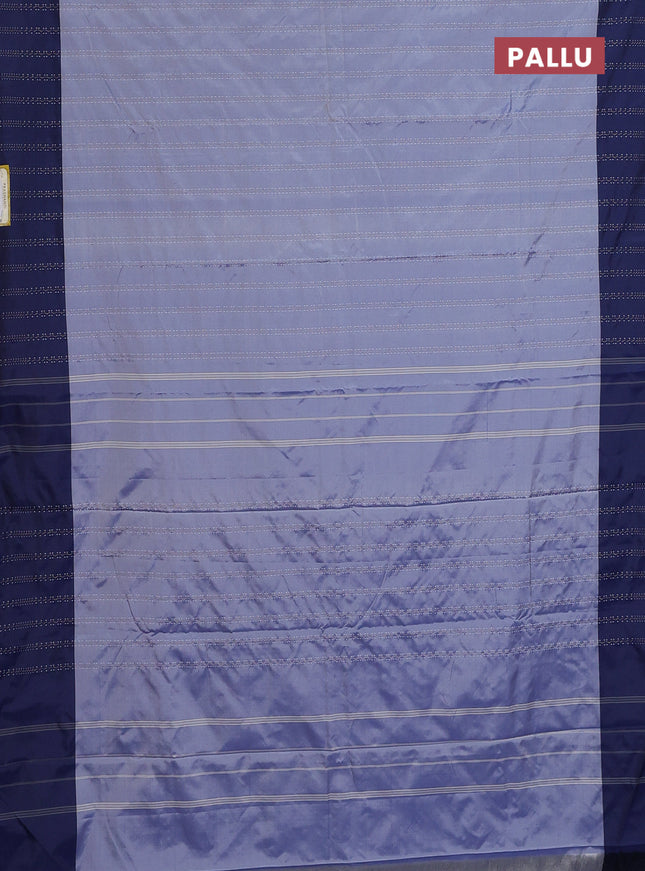 Arani semi silk saree bluish grey and blue with allover thread & zari weaves and woven border