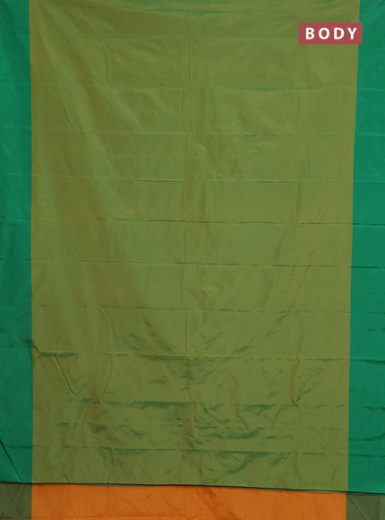 Arani semi silk saree light green and green with zari woven buttas and zari woven butta border