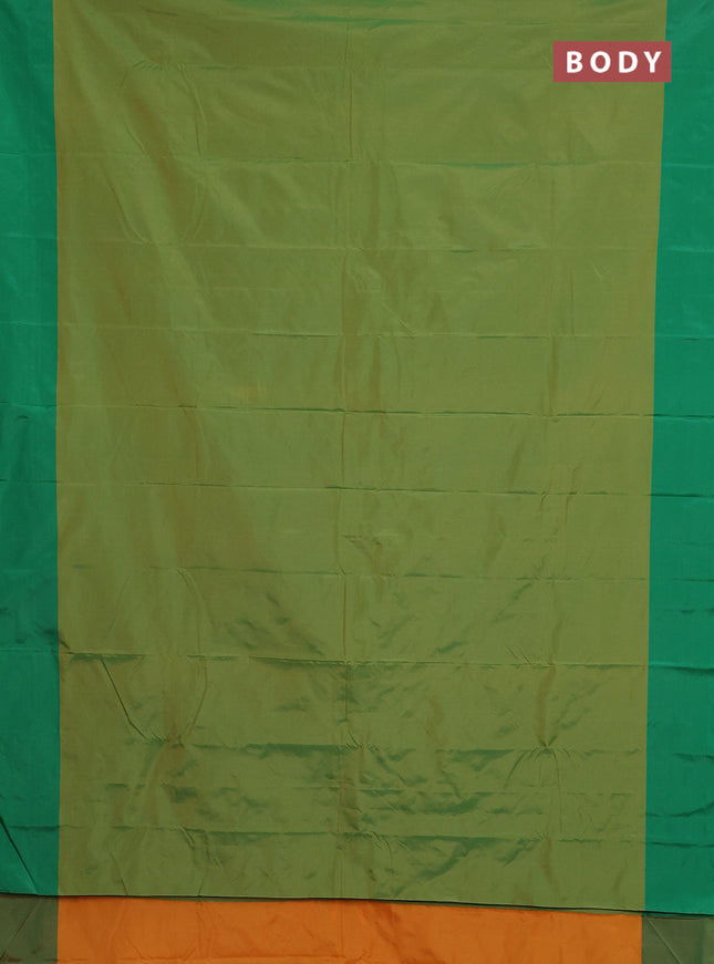 Arani semi silk saree light green and green with zari woven buttas and zari woven butta border