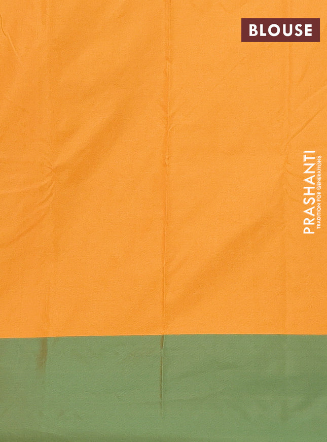 Arani semi silk saree light green and green with zari woven buttas and zari woven butta border