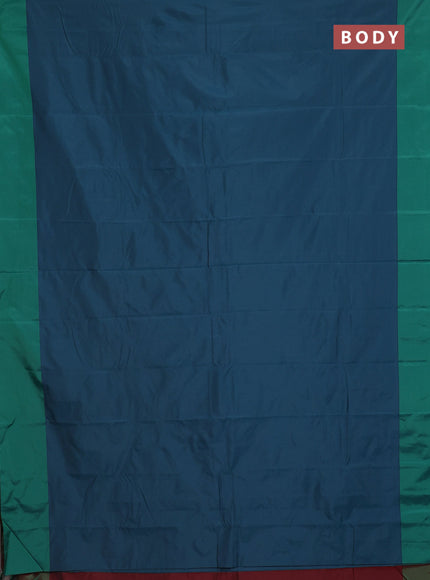 Arani semi silk saree peacock green and green with copper zari woven buttas and copper zari woven butta border