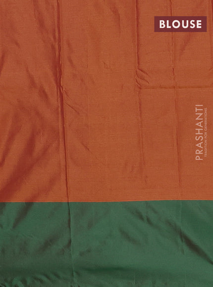 Arani semi silk saree dual shade of blue and dual shade of green with zari woven buttas and zari woven butta border