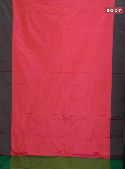 Arani semi silk saree peach pink and green with zari woven buttas and zari woven butta border